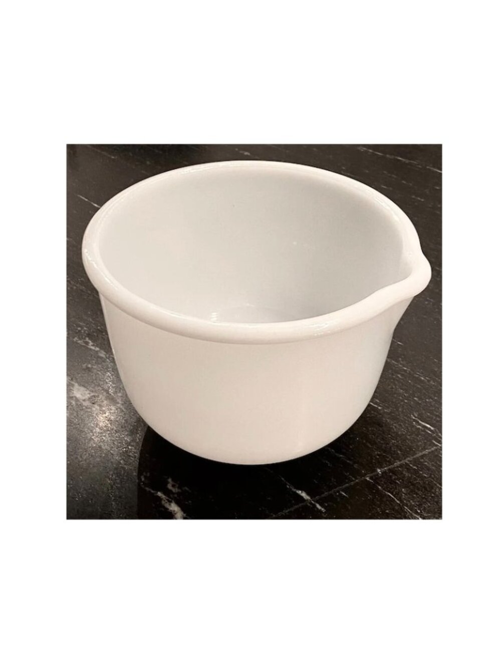 Vintage Glasbake Sunbeam 20 CJ Spouted Milk Glass Mixing Bowl 9 Glassbake 1 EVC